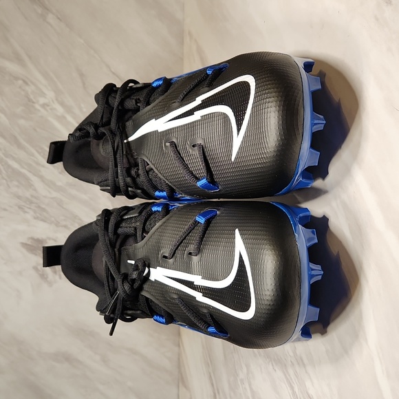 Nike Alpha Menace Pro 3 Football Cleats Black and Royal NWOB Men's 11.5 - Picture 2 of 8